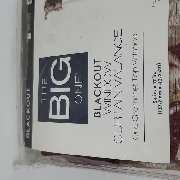 The Big One Floral Blackout Window Valance ~ 54" x 17" ~ Maroon - Picture 8 of 9